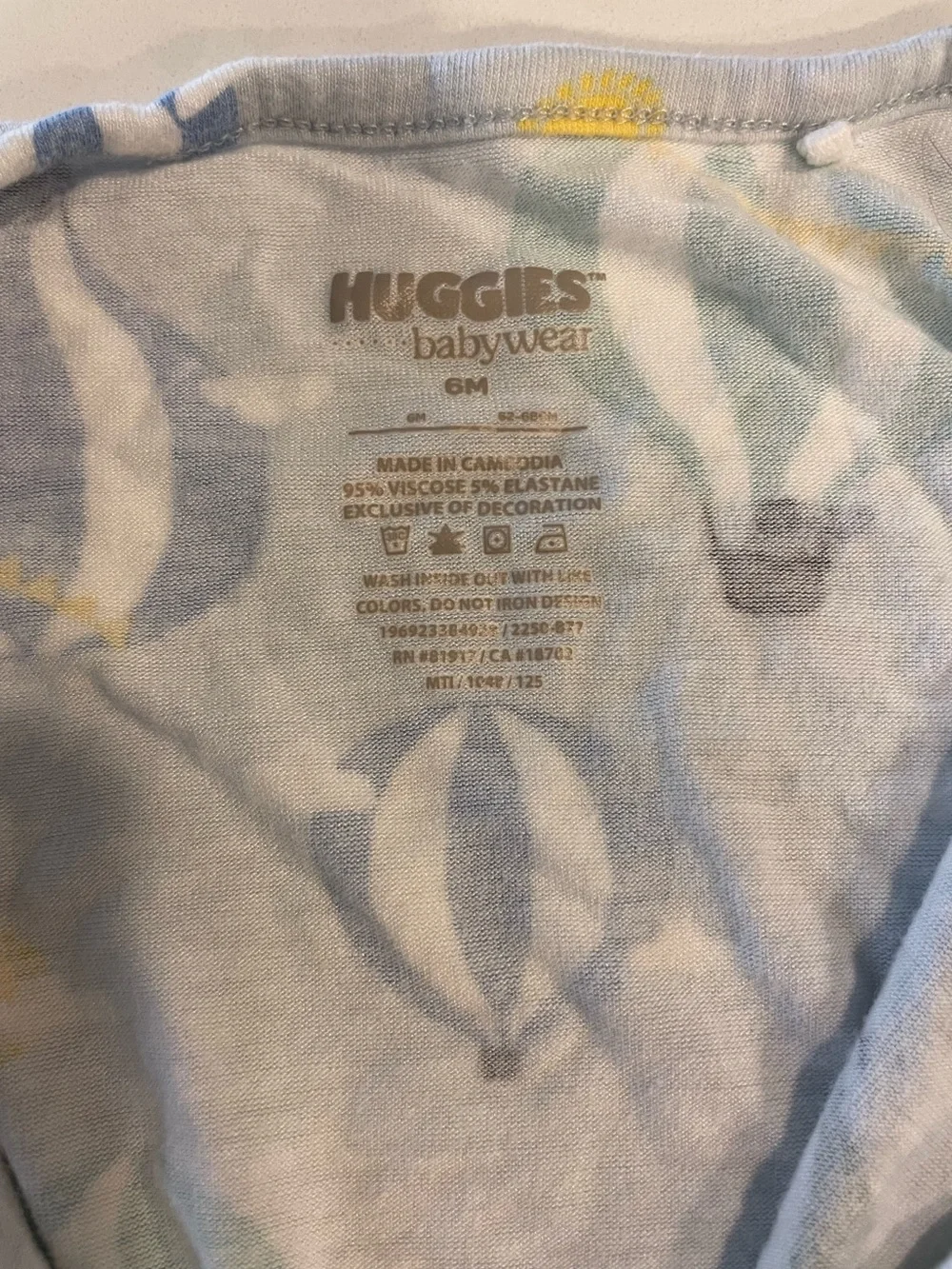 Huggies Vintage hot air balloon ‎ Footie Pajamas Baby Size 6m Double Zipper